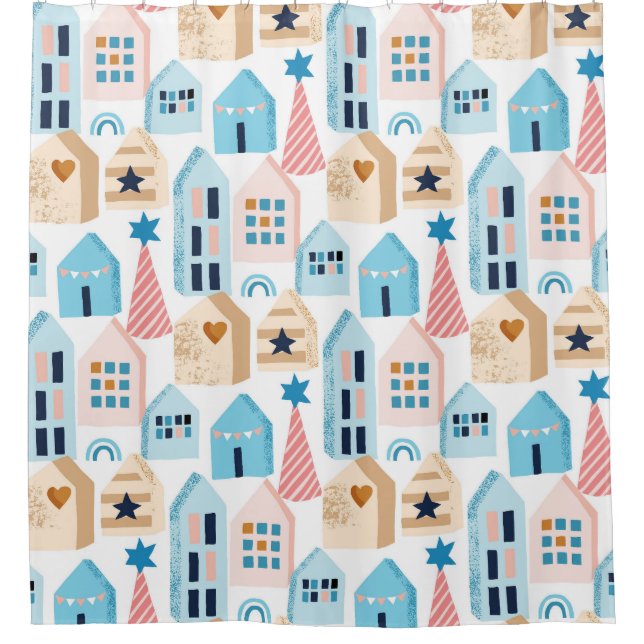 Scandinavian houses, winter mood pattern. (Front)