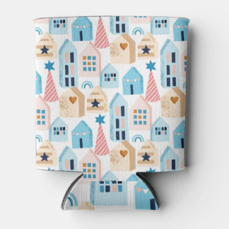 Scandinavian houses, winter mood pattern. can cooler