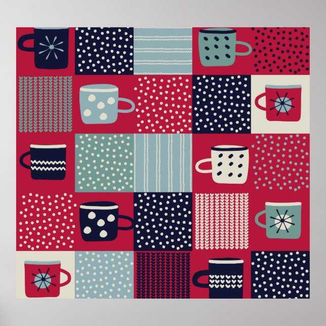 Scandinavian Hygge: Rustic Pattern Mix Poster (Front)