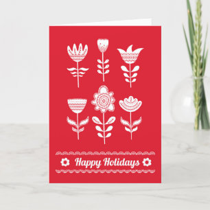 Scandinavian inspired holiday card.  Editable Card