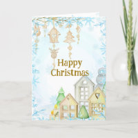 Scandinavian inspired Xmas card. Hygge Editable