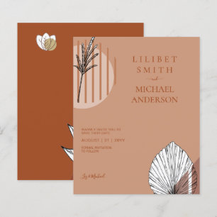 Scandinavian Japandi Abstract Shapes SAVE THE DATE