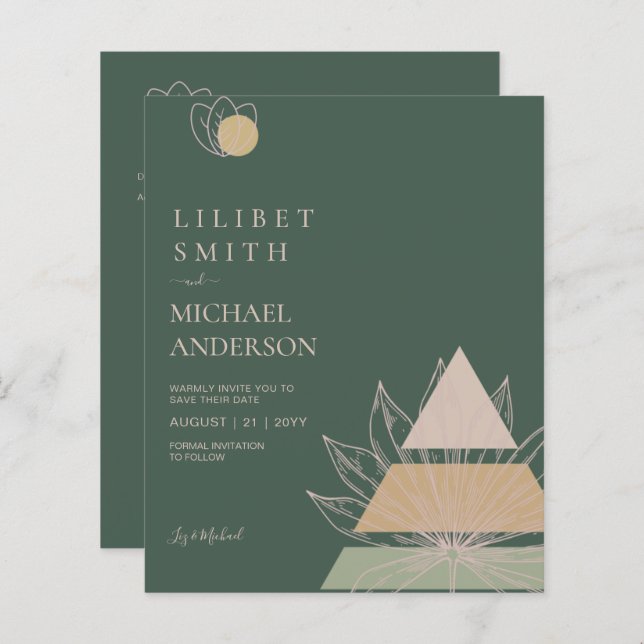 Scandinavian Japandi Abstract Shapes SAVE THE DATE (Front/Back)