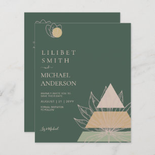 Scandinavian Japandi Abstract Shapes SAVE THE DATE