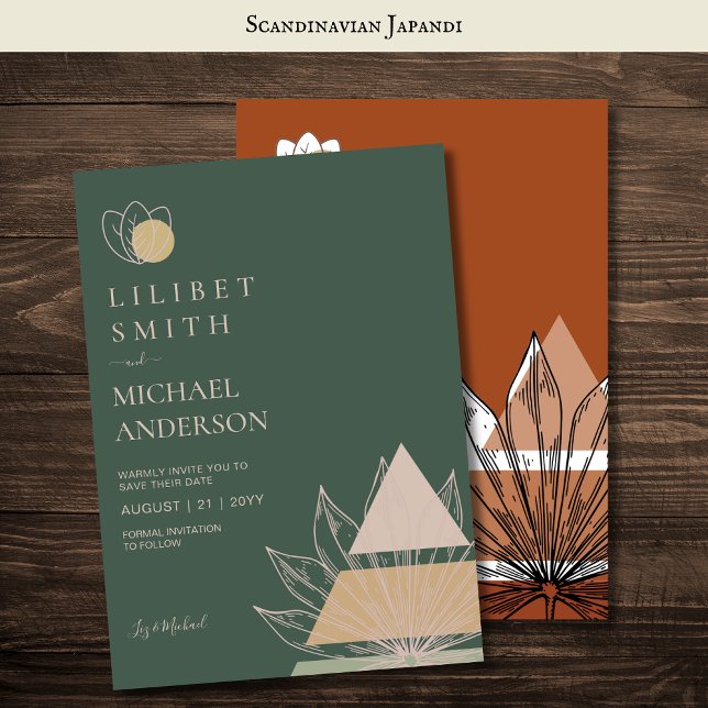 Scandinavian Japandi Modern Abstract Save Dates Invitation (Creator Uploaded)