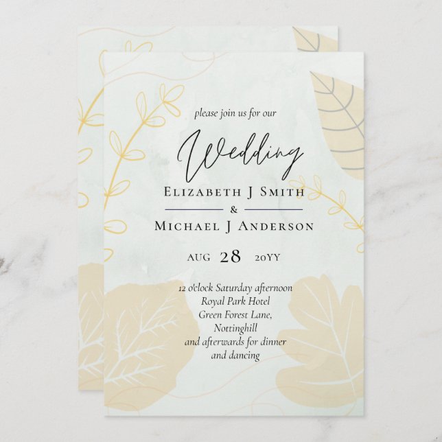Scandinavian Japandi Modern Abstract Wedding (Front/Back)
