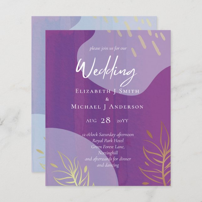 Scandinavian Japandi Modern Abstract Wedding (Front/Back)