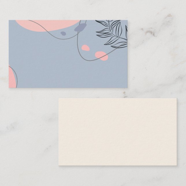 Scandinavian Japandi Modern Abstract Wedding Business Card (Front/Back)