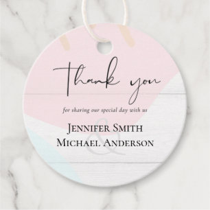 Scandinavian Japandi Modern Abstract Wedding Favour Tags