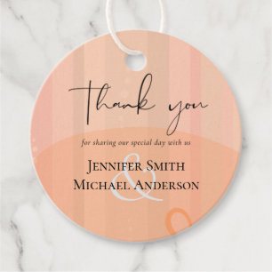 Scandinavian Japandi Modern Abstract Wedding Favour Tags