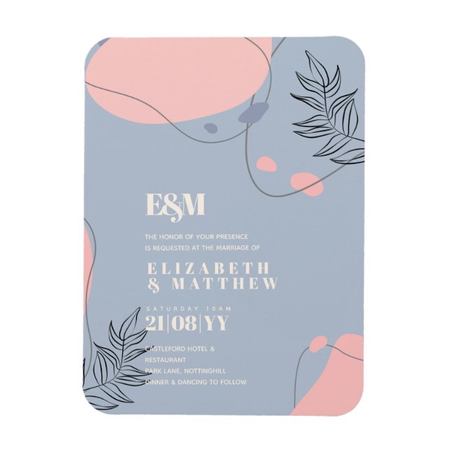 Scandinavian Japandi Modern Abstract Wedding Magnet (Vertical)