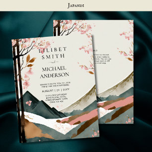 Scandinavian Japandi Wedding Theme Earth Tones Invitation