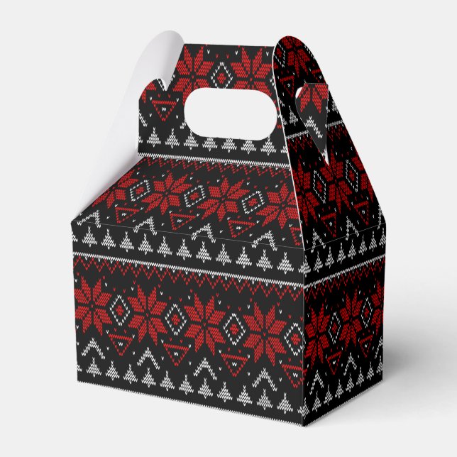 Scandinavian, knitting favor box (Back Side)
