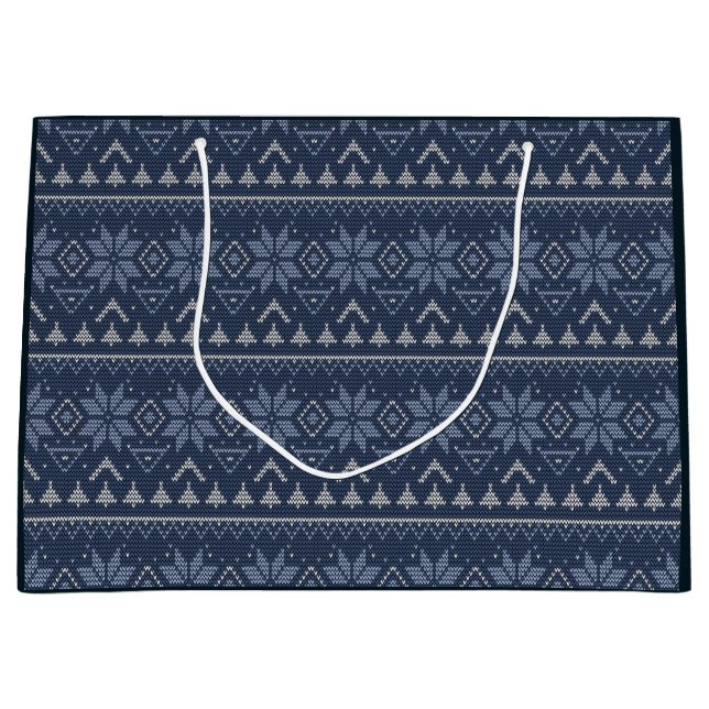 Scandinavian, knitting large gift bag (Front)