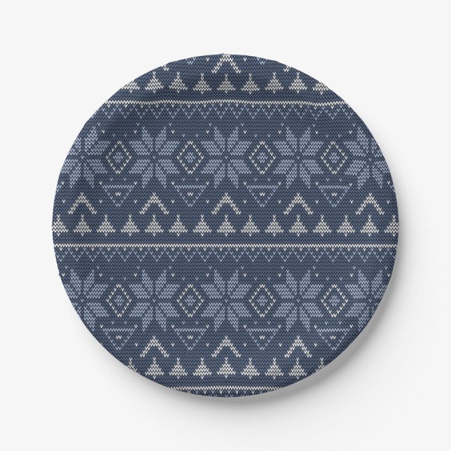 Scandinavian, knitting paper cup plate (Front)