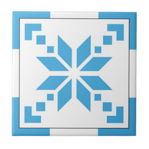 Scandinavian Light Blue Geometric Pattern Tiles