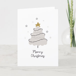 Scandinavian Merry Christmas Folded Holiday Card
