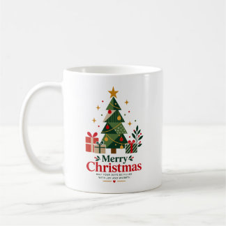 Scandinavian Merry Christmas Geometric Tree Mug