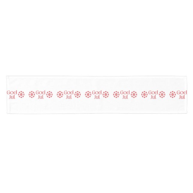Scandinavian Merry Christmas God Jul Table Runner (Horizontal)