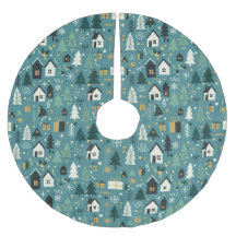 Scandinavian Merry Christmas Tree Winter Snow