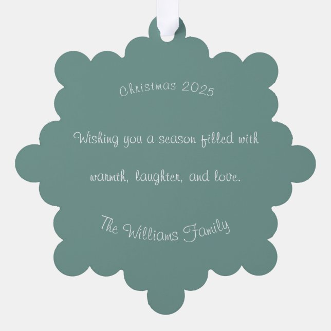 Scandinavian Merry Christmas Typography Ornament Card (Back)