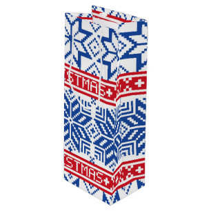 Scandinavian Merry Christmas Wine Gift Bag