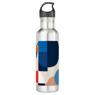 Scandinavian Mid Century Geometric Abstract Art 710 Ml Water Bottle