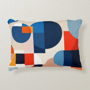 Scandinavian Mid Century Geometric Abstract Art Accent Pillow