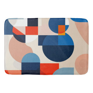 Scandinavian Mid Century Geometric Abstract Art Bath Mat