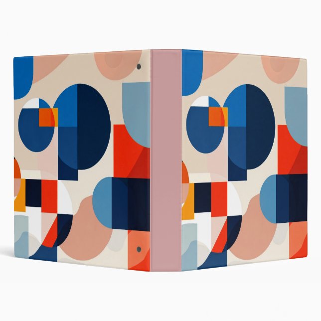 Scandinavian Mid Century Geometric Abstract Art Binder (Background)