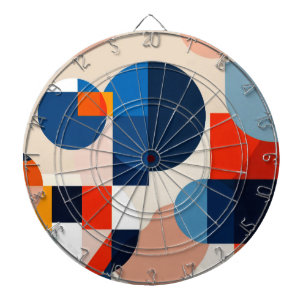 Scandinavian Mid Century Geometric Abstract Art Dartboard