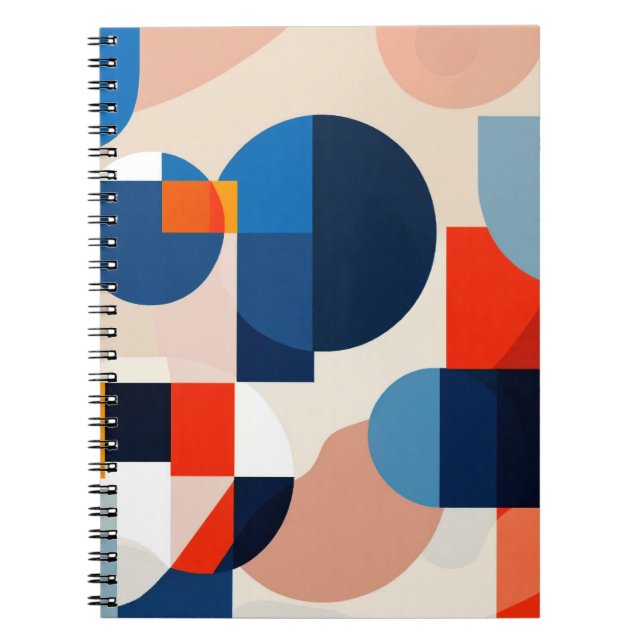 Scandinavian Mid Century Geometric Abstract Art Notebook (Front)