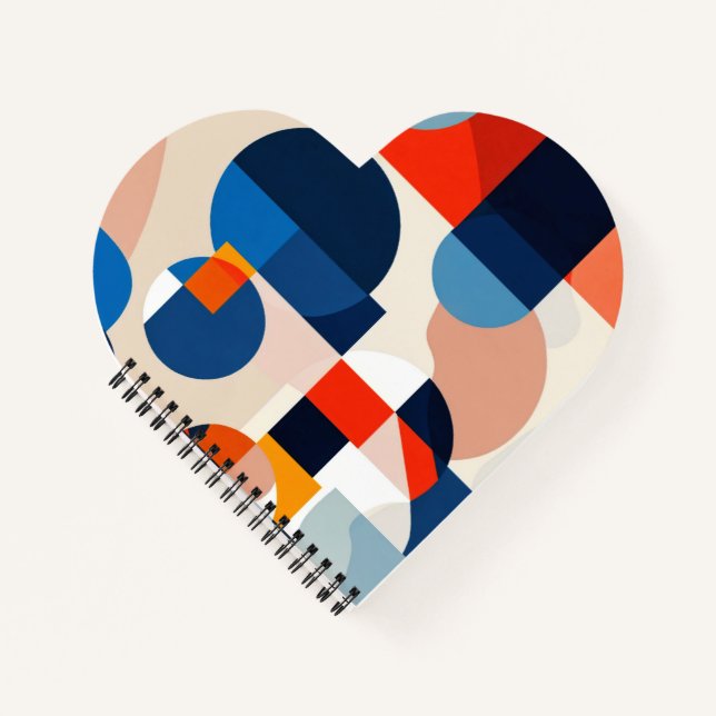 Scandinavian Mid Century Geometric Abstract Art Notebook (Front)
