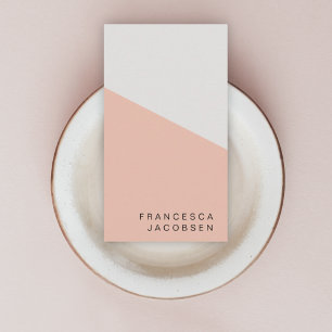 Scandinavian Minimalist Scandi Pink Coral Modern Business Card