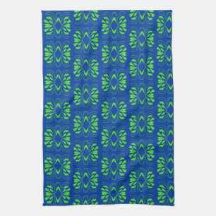 Scandinavian Mod Blue Green All Over Print  Kitchen Towel