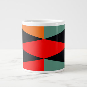 Scandinavian Modern Geometrical Diamond Pattern Large Coffee Mug