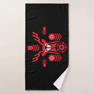 Scandinavian Nature Deer Head Art T-Shirt Throw Pi Bath Towel