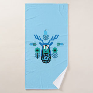 Scandinavian Nature Deer Head Art T-Shirt Throw Pi Bath Towel