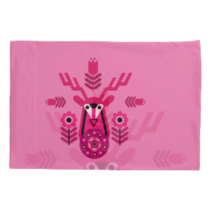 Scandinavian Nature Deer Head Art T-Shirt Throw Pi Pillowcase