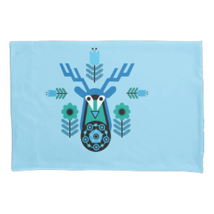 Scandinavian Nature Deer Head Art T-Shirt Throw Pi Pillowcase