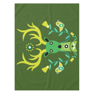 Scandinavian Nature Deer Head Art T-Shirt Throw Pi Tablecloth