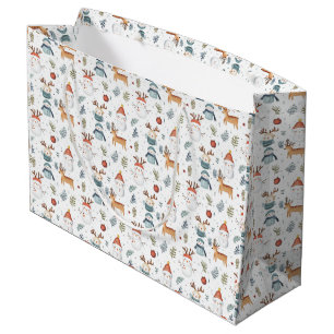 Scandinavian Nordic Christmas Large Gift Bag