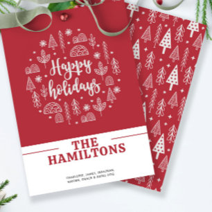 Scandinavian Nordic Happy Holidays Personalized Holiday Card