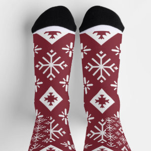 Scandinavian Nordic Knit Christmas Pattern  Socks