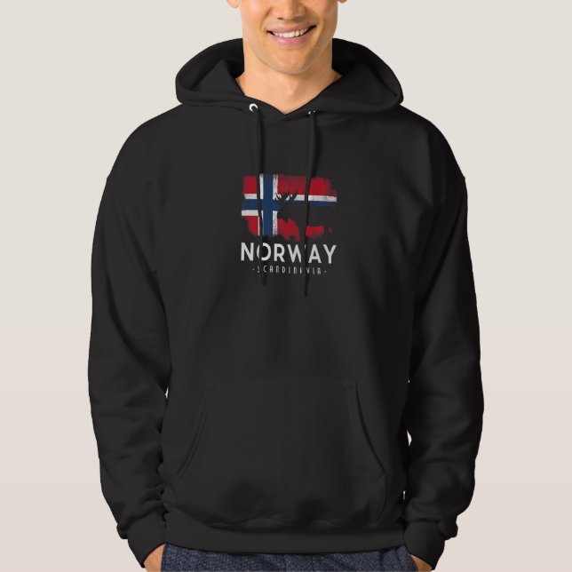 Scandinavian Norway Flag Noreg Norge Scandinavia N Hoodie (Front)