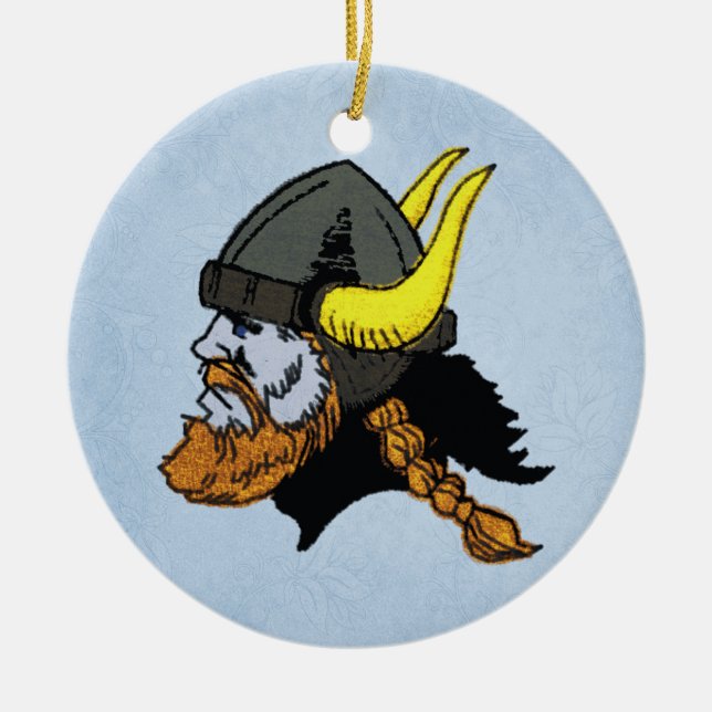 Scandinavian Norwegian Swedish Viking Ceramic Ornament (Front)