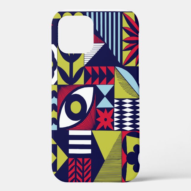 Scandinavian or retro style graphic pattern. Hand- Case-Mate iPhone Case (Back)