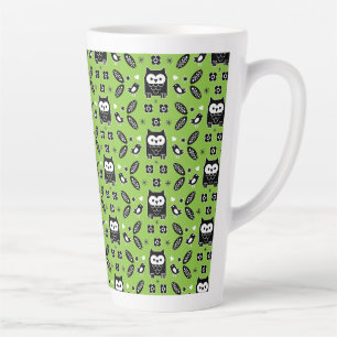 Scandinavian Owl Folk Art Latte Mug