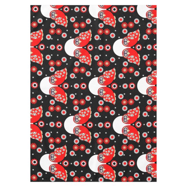 Scandinavian Owl Folk Art    Tablecloth (Front)