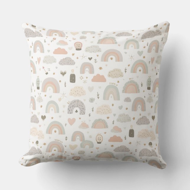 Scandinavian Pastel Baby Throw Pillow (Front)